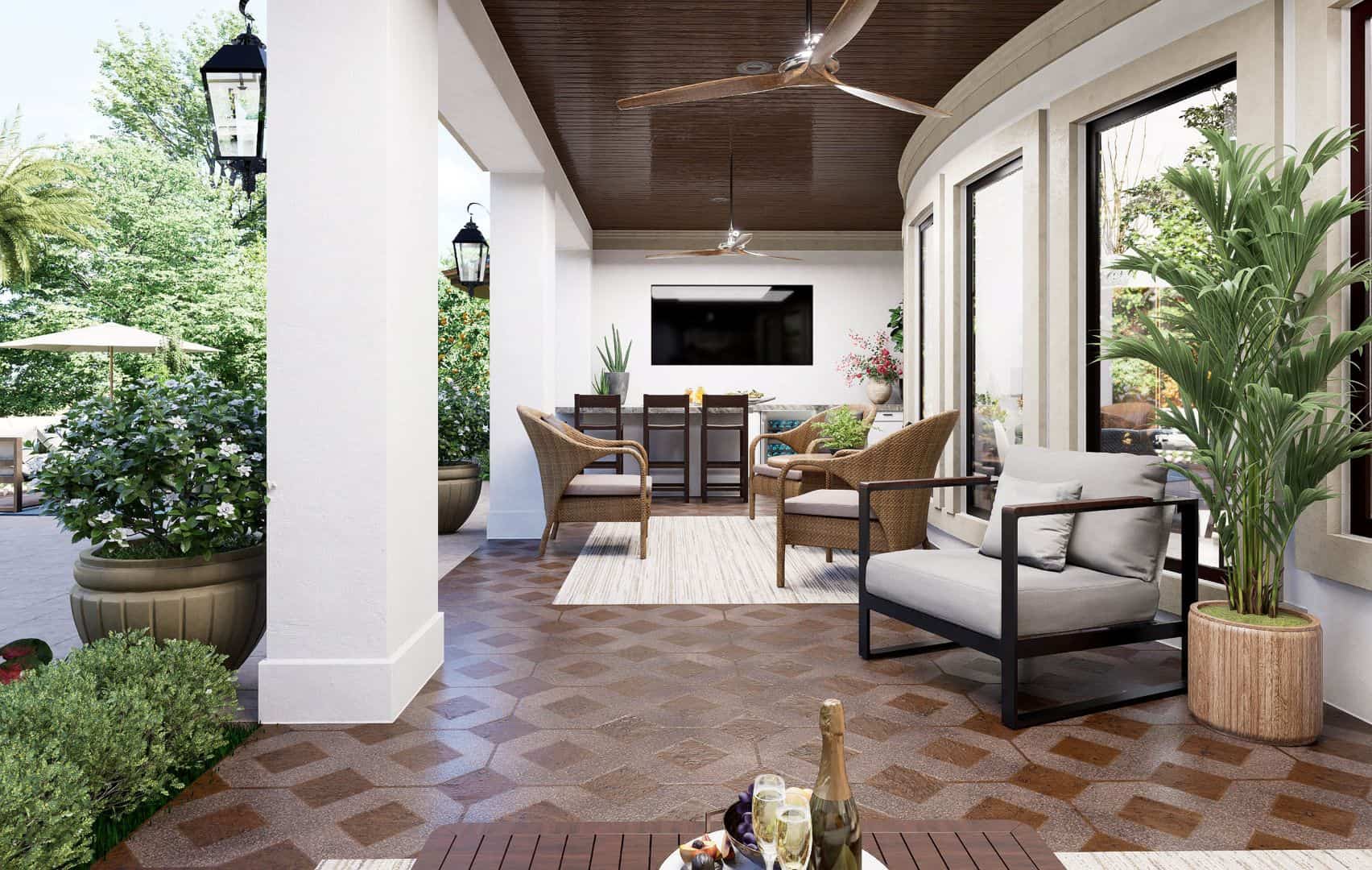 Patio of this 5-Bedroom,6612 Sq Ft Plan -195-1166