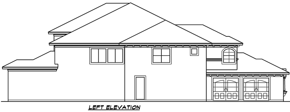 Home Plan Left Elevation of this 5-Bedroom,6612 Sq Ft Plan -195-1166