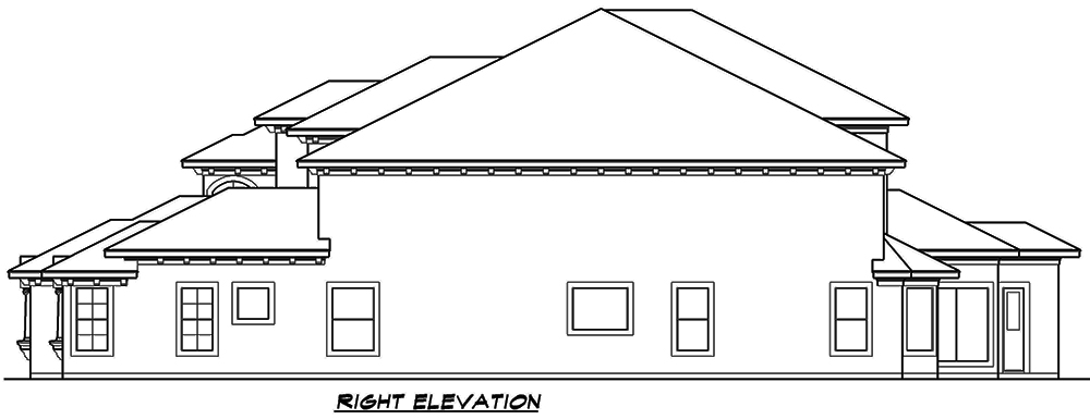 Home Plan Right Elevation of this 5-Bedroom,6612 Sq Ft Plan -195-1166