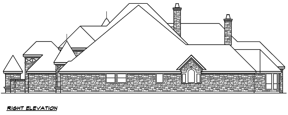 Home Plan Right Elevation of this 5-Bedroom,7823 Sq Ft Plan -195-1169