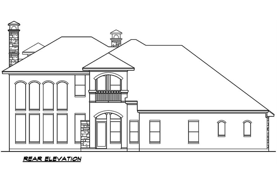 Home Plan Rear Elevation of this 4-Bedroom,6651 Sq Ft Plan -195-1170