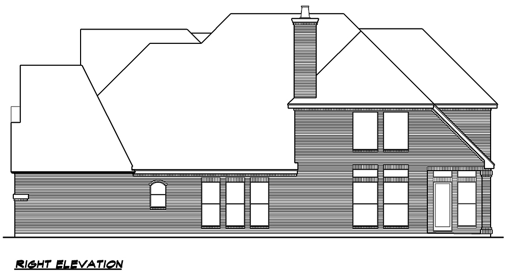 Home Plan Right Elevation of this 3-Bedroom,3965 Sq Ft Plan -195-1174