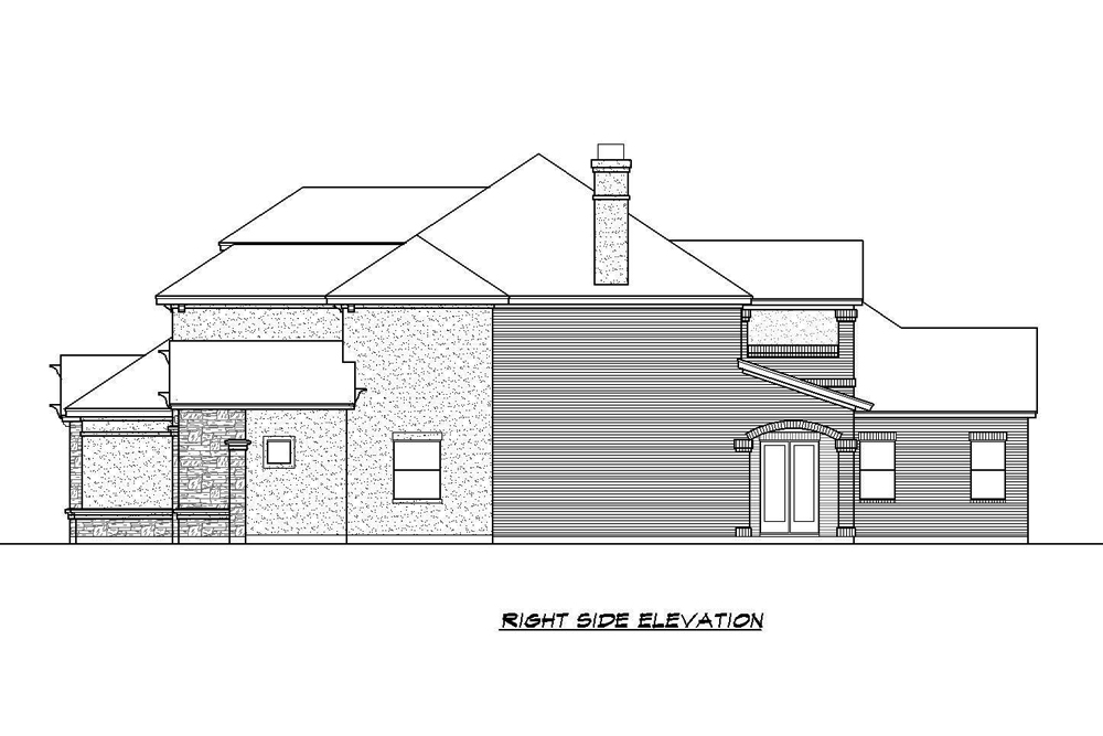 Home Plan Right Elevation of this 4-Bedroom,3692 Sq Ft Plan -195-1179