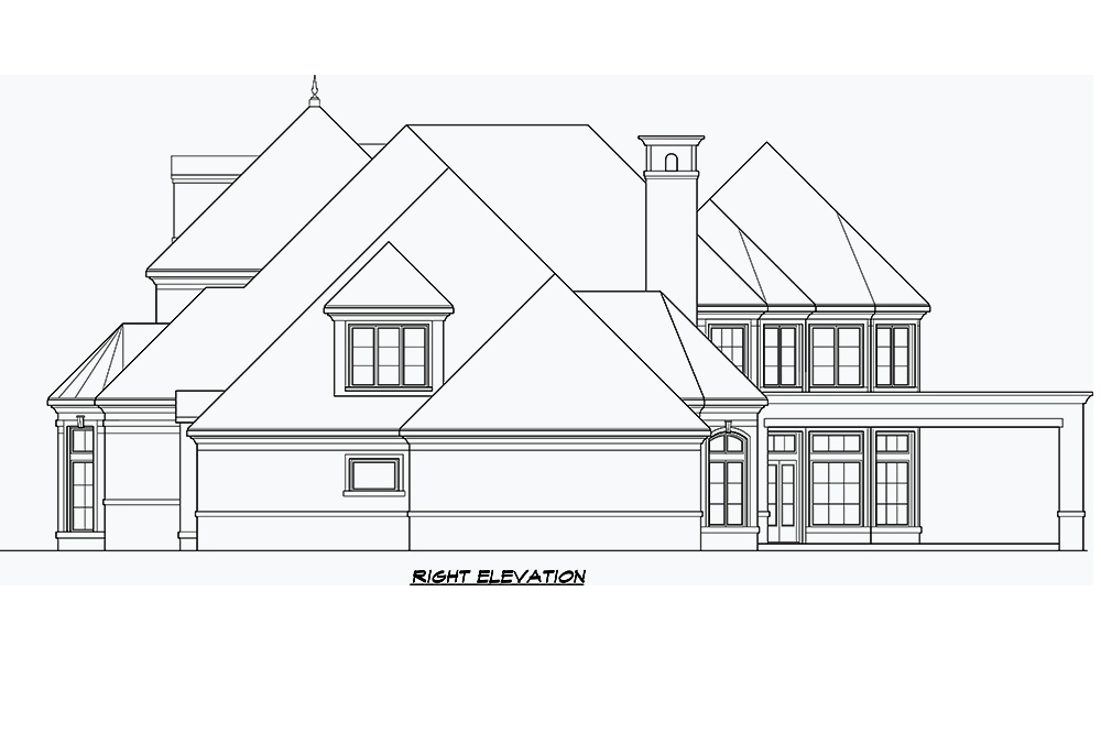 Home Plan Right Elevation of this 5-Bedroom,8988 Sq Ft Plan -195-1180
