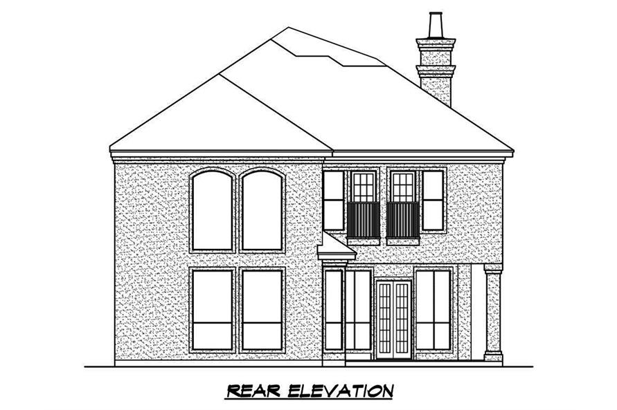 Home Plan Rear Elevation of this 4-Bedroom,3924 Sq Ft Plan -195-1184