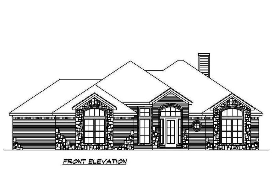 Home Plan Front Elevation of this 3-Bedroom,2398 Sq Ft Plan -195-1197