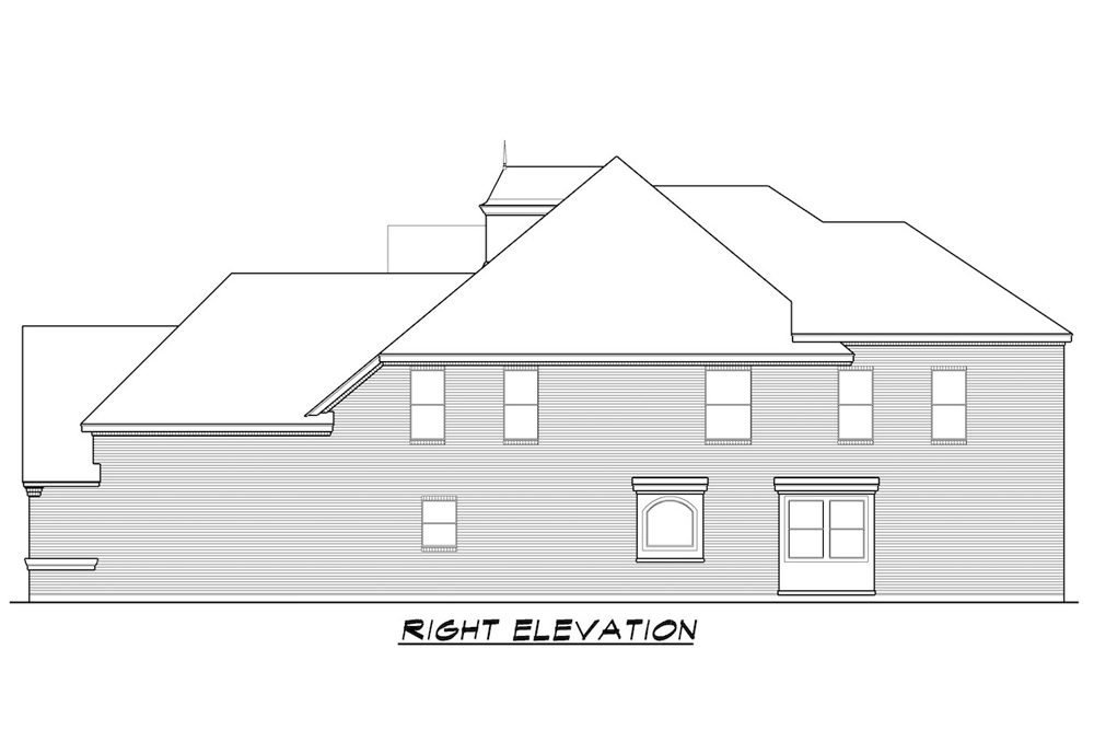 Home Plan Right Elevation of this 4-Bedroom,4238 Sq Ft Plan -195-1204