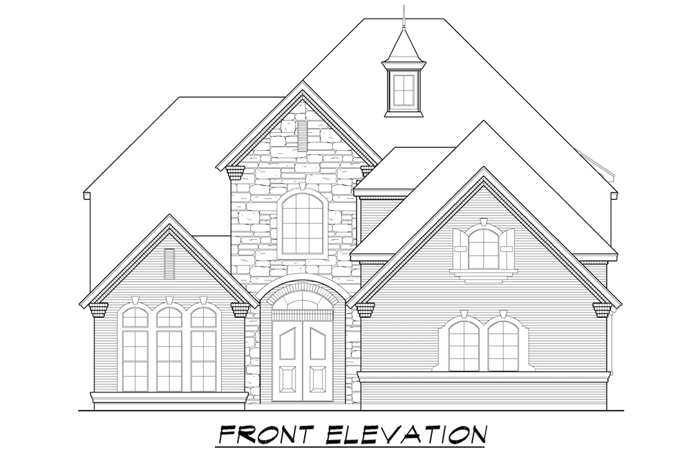 Home Plan Front Elevation of this 4-Bedroom,4238 Sq Ft Plan -195-1204