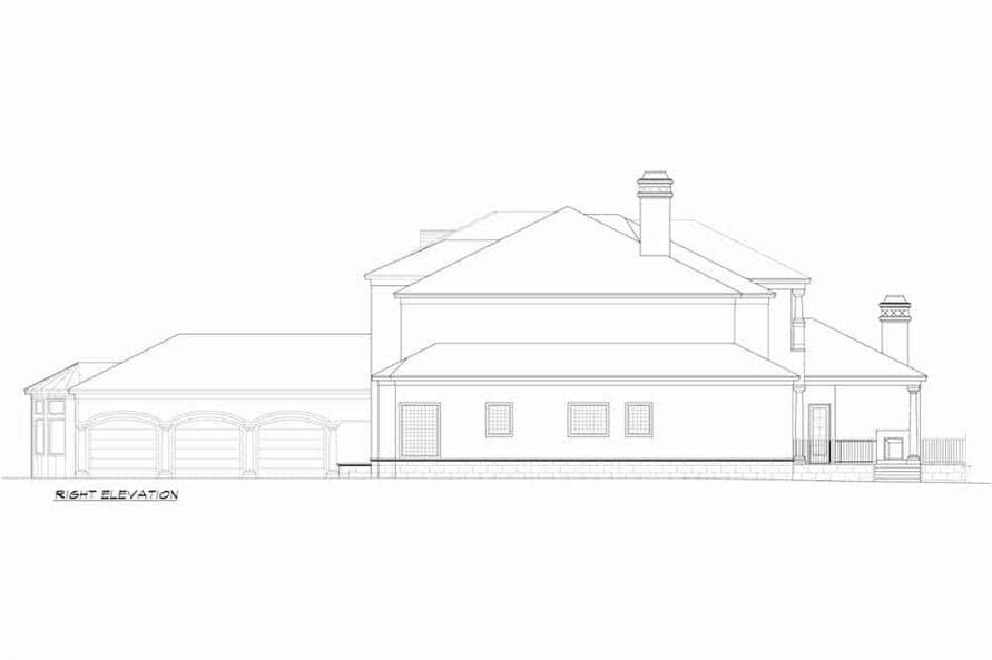 Home Plan Right Elevation of this 5-Bedroom,7587 Sq Ft Plan -195-1216