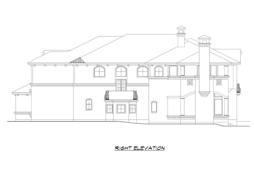 Home Plan Right Elevation of this 4-Bedroom,6093 Sq Ft Plan -195-1217