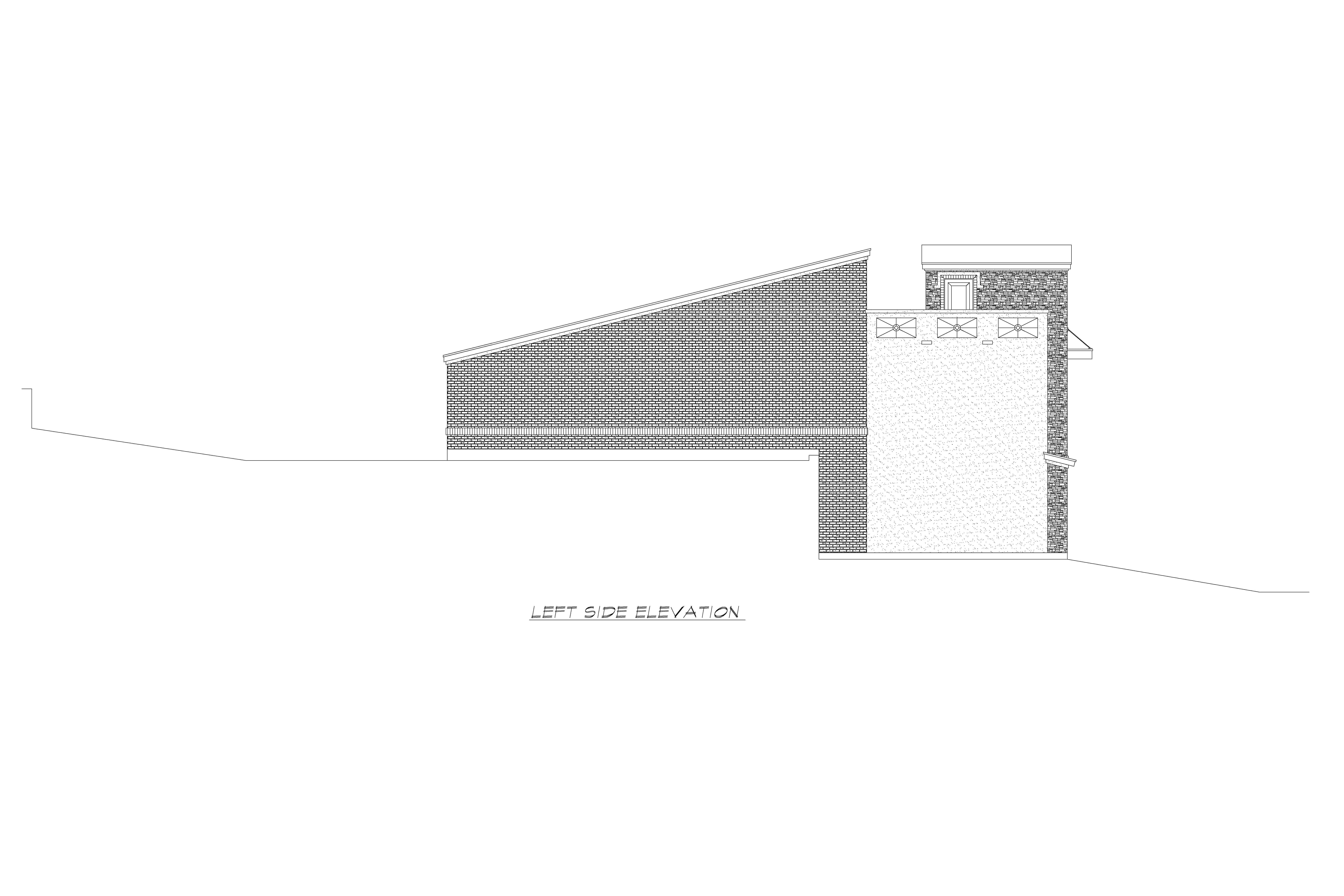 Home Plan Left Elevation of this 3-Bedroom,2537 Sq Ft Plan -195-1224