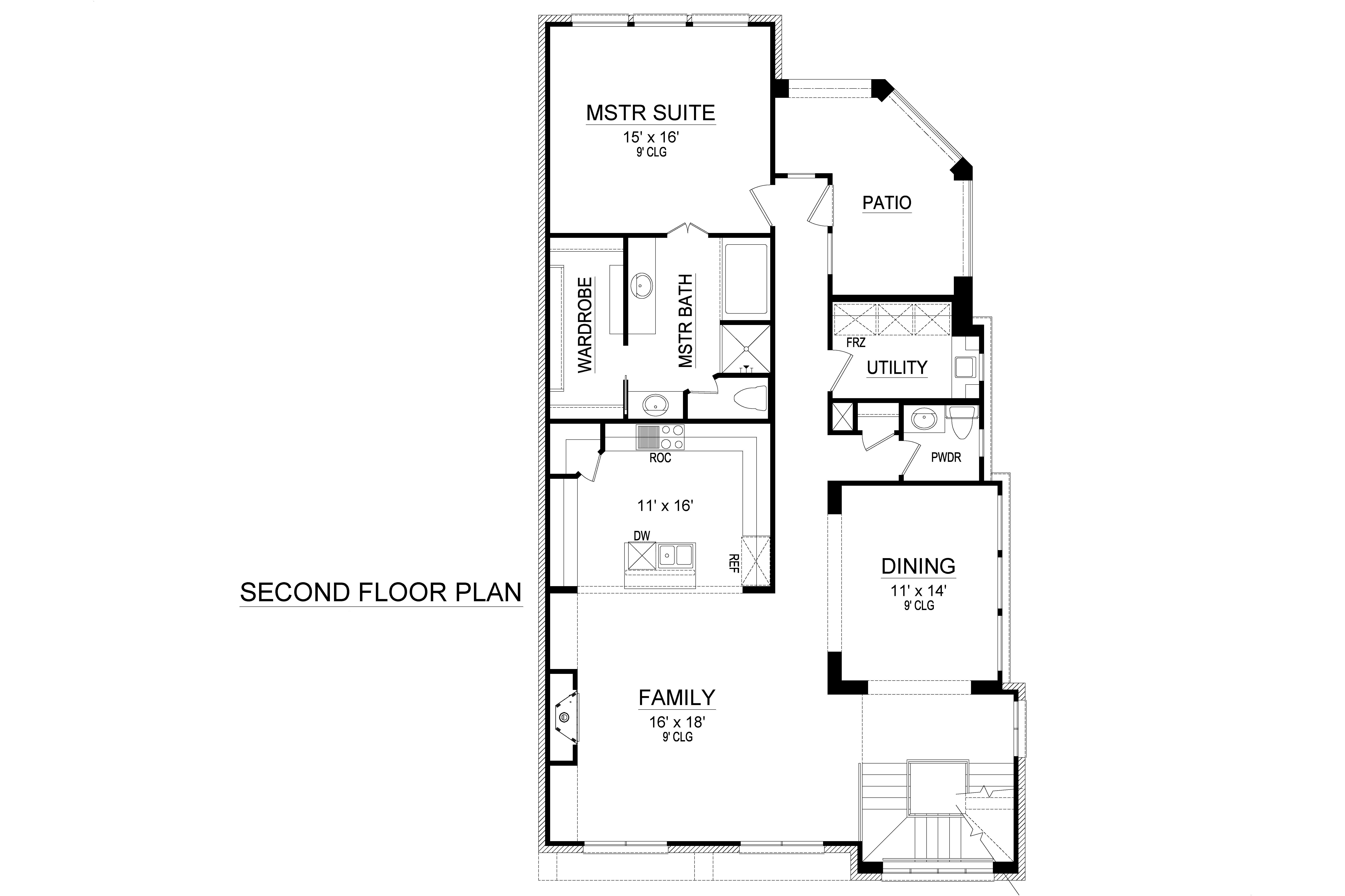 Floor Plan Upper Level of Rustic Plan #195-1224