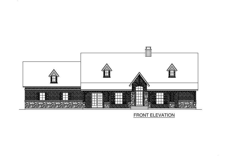 Home Plan Front Elevation of this 3-Bedroom,2668 Sq Ft Plan -195-1227