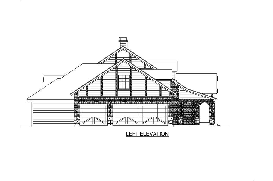 Home Plan Left Elevation of this 3-Bedroom,2668 Sq Ft Plan -195-1227