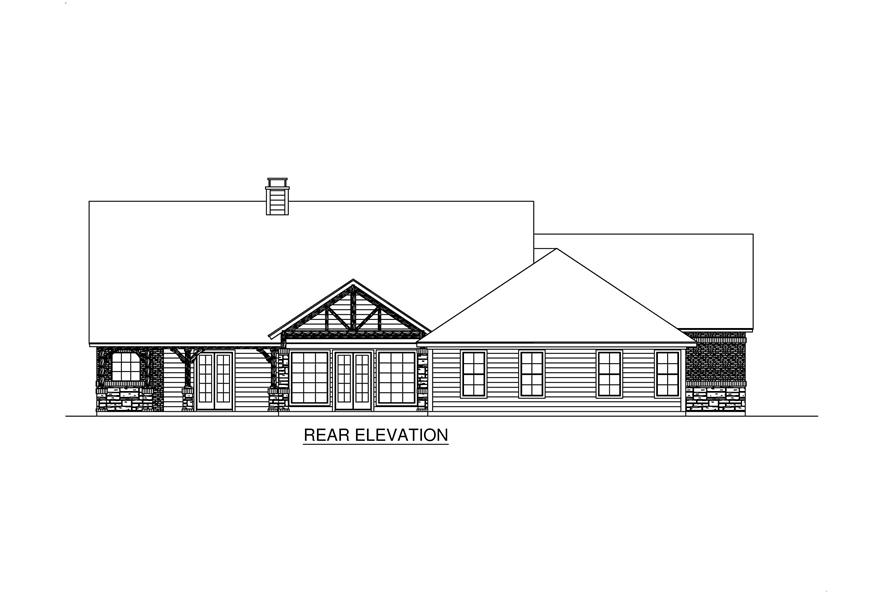 Home Plan Rear Elevation of this 3-Bedroom,2668 Sq Ft Plan -195-1227