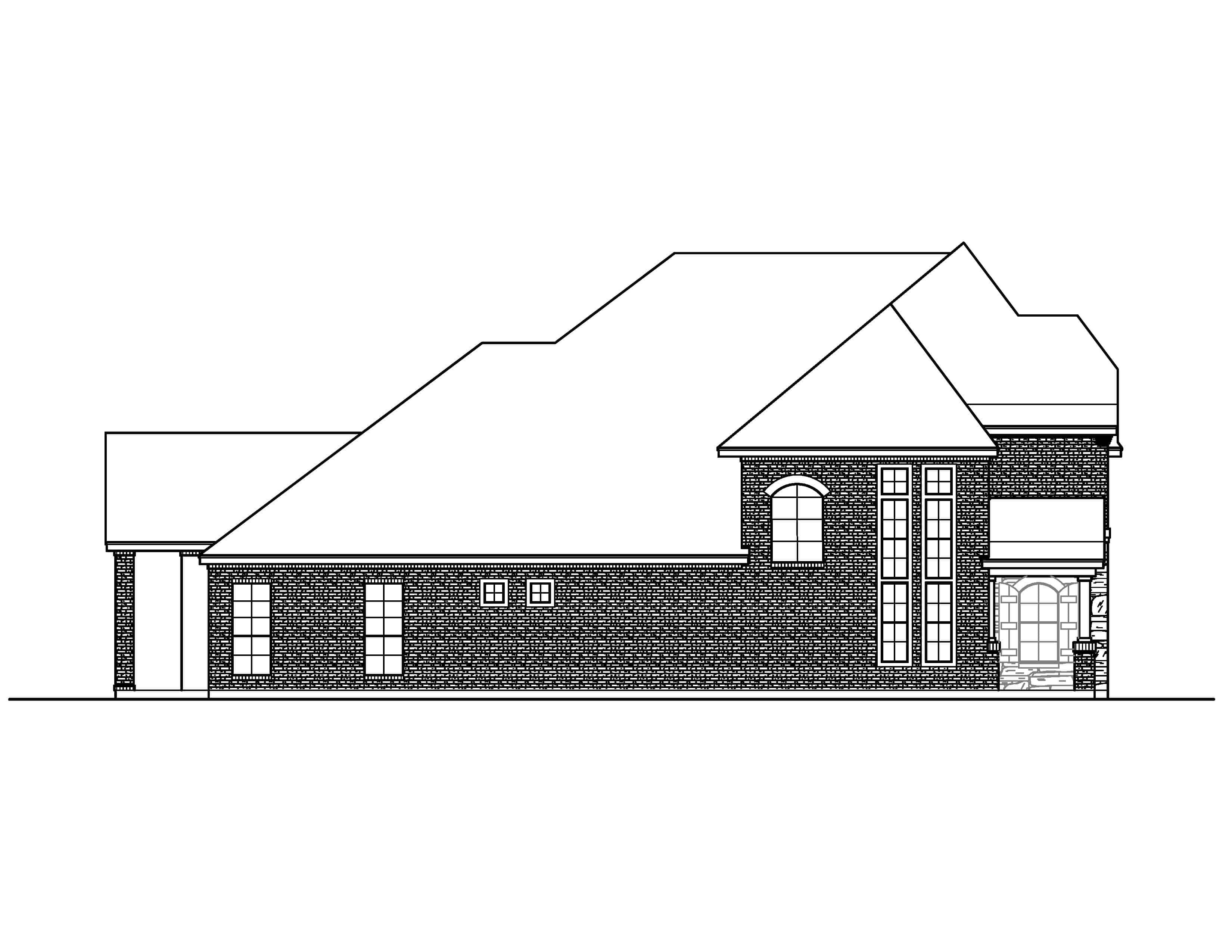 Home Plan Left Elevation of this 3-Bedroom,3603 Sq Ft Plan -195-1231