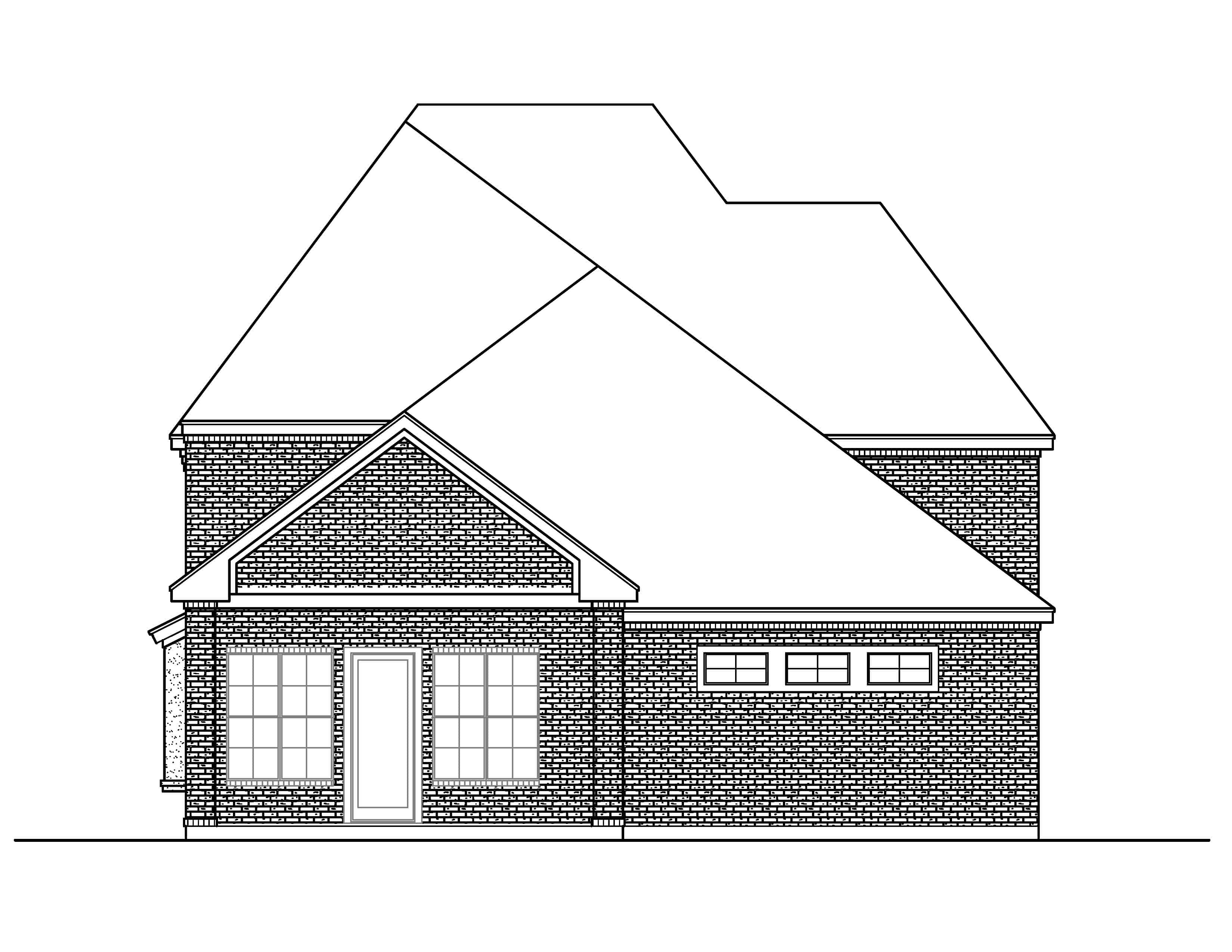 Home Plan Rear Elevation of this 3-Bedroom,3603 Sq Ft Plan -195-1231