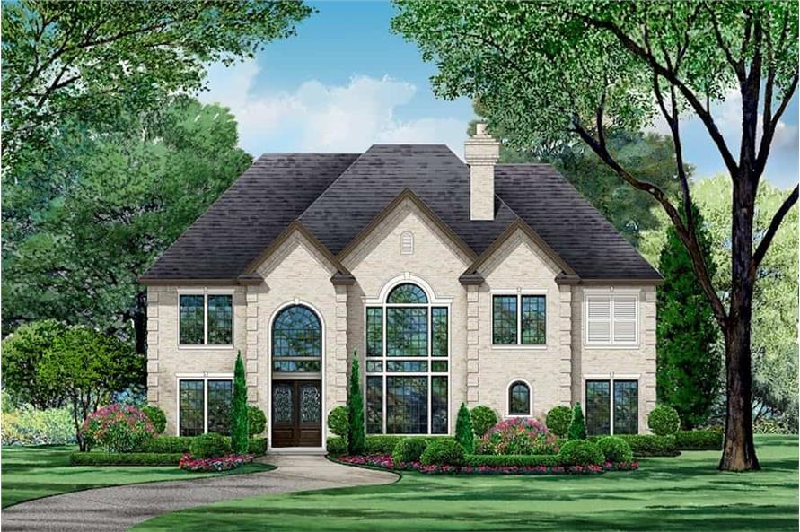 European Country style home (ThePlanCollection: Plan #195-1234)