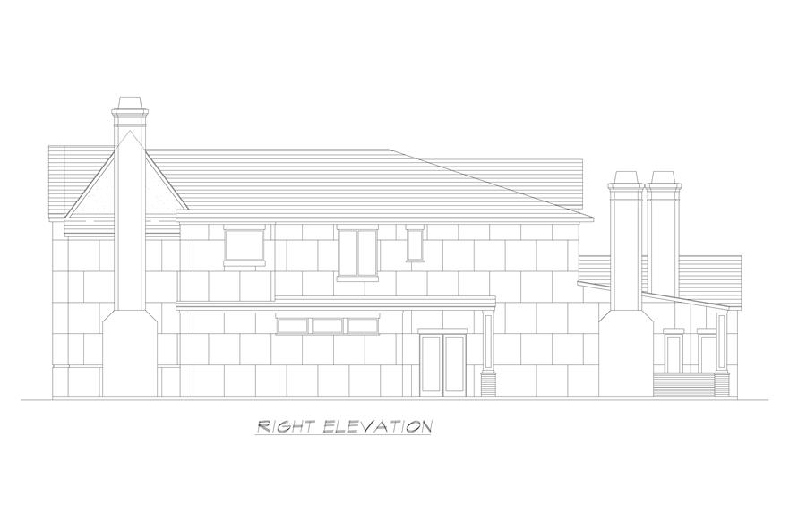 Home Plan Right Elevation of this 5-Bedroom,7918 Sq Ft Plan -195-1237