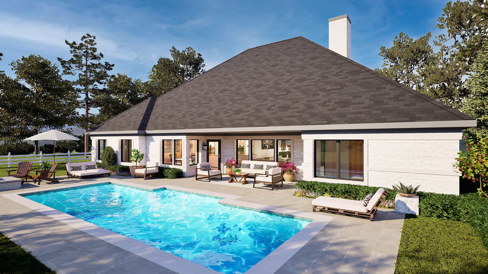 Home Plan Rear Elevation of this 4-Bedroom,3894 Sq Ft Plan -195-1239