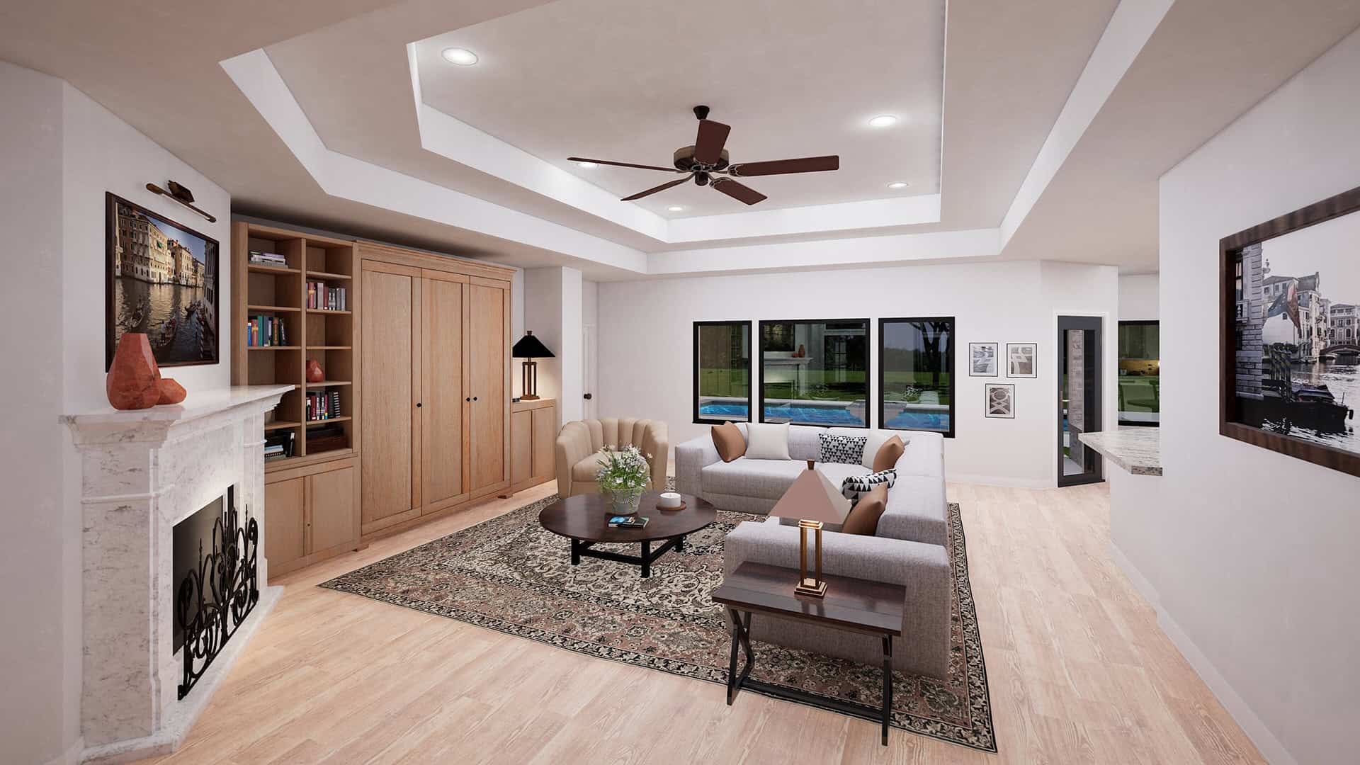 Living Room of this 4-Bedroom,3894 Sq Ft Plan -195-1239