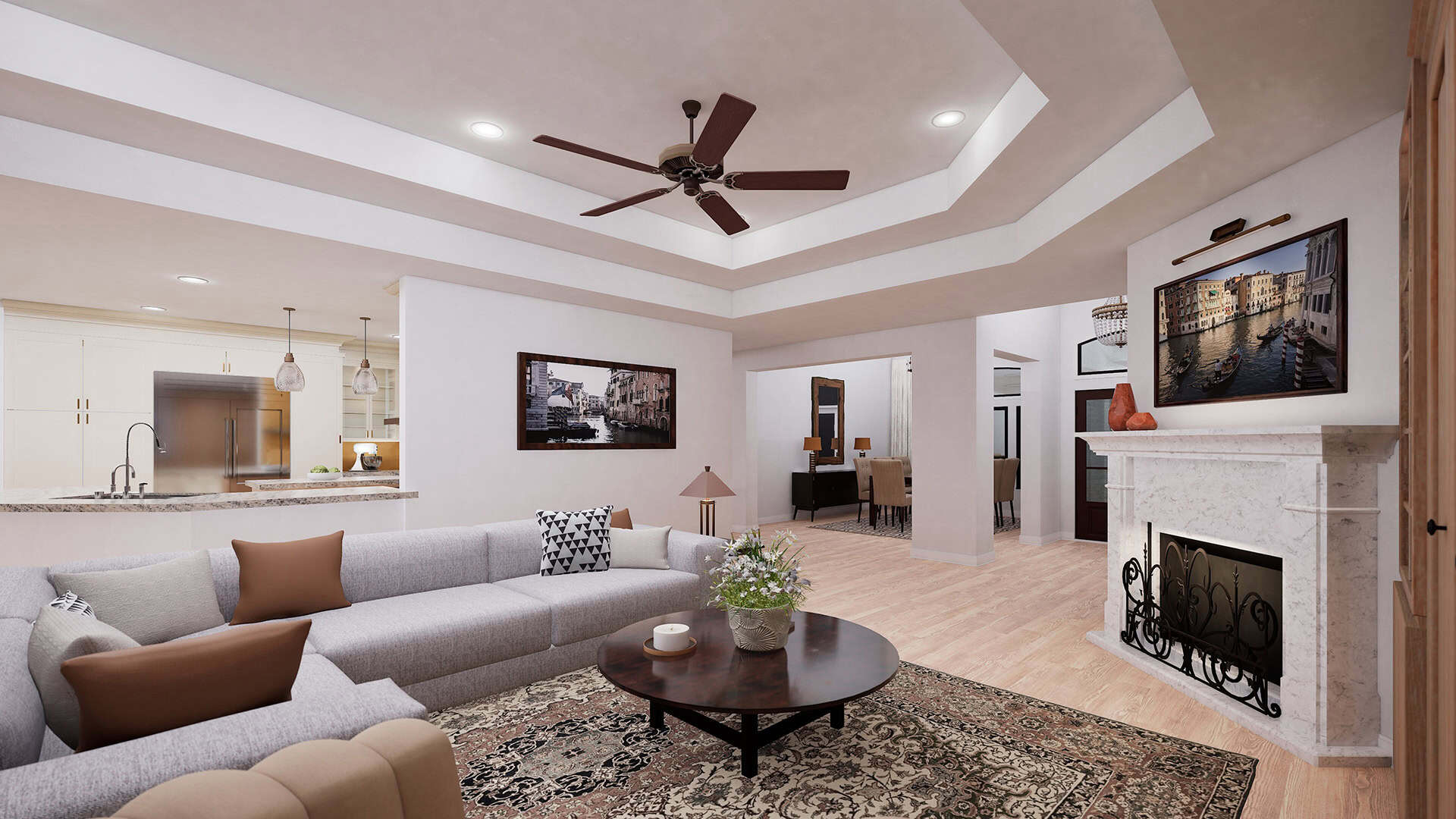 Living Room of this 4-Bedroom,3894 Sq Ft Plan -195-1239