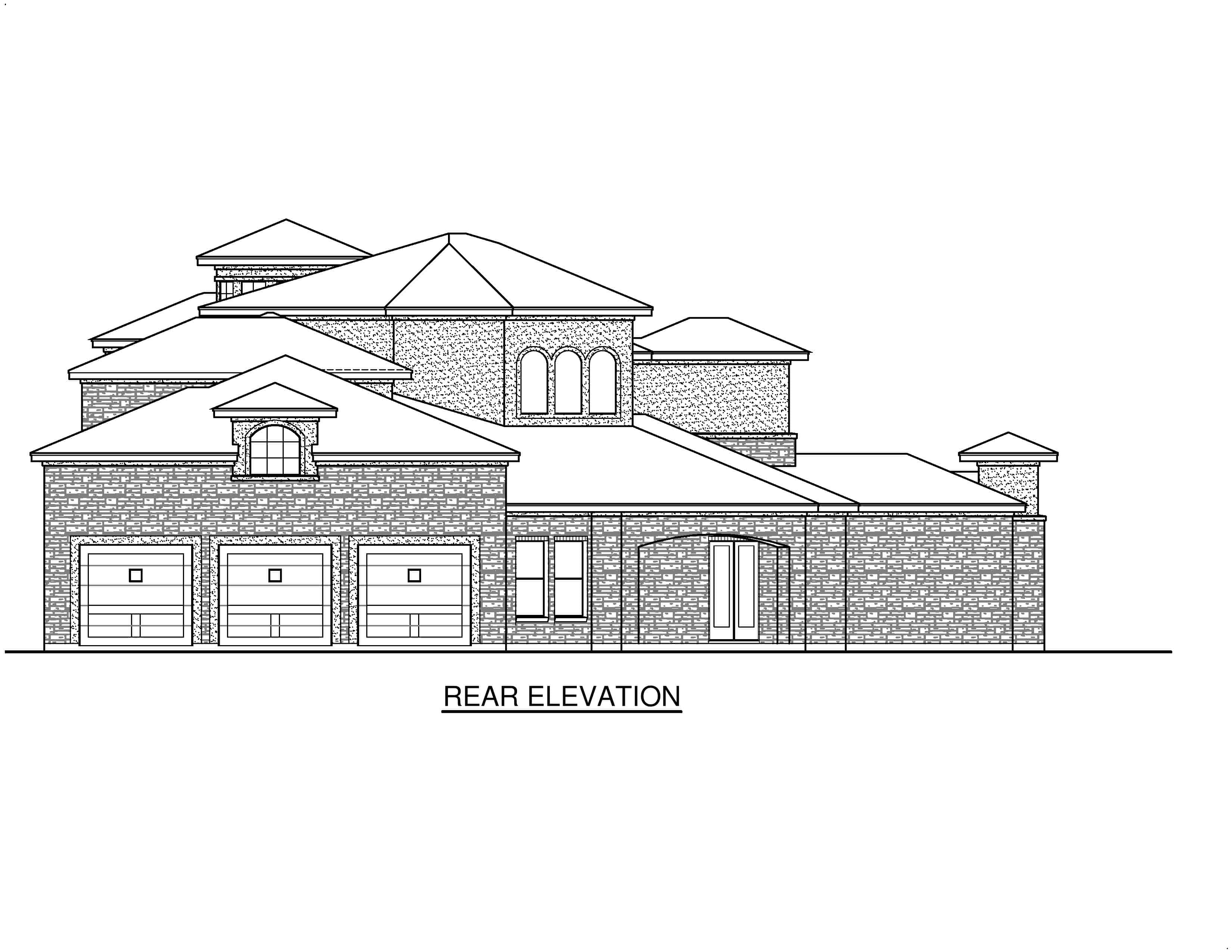 Home Plan Rear Elevation of this 4-Bedroom,4328 Sq Ft Plan -195-1240