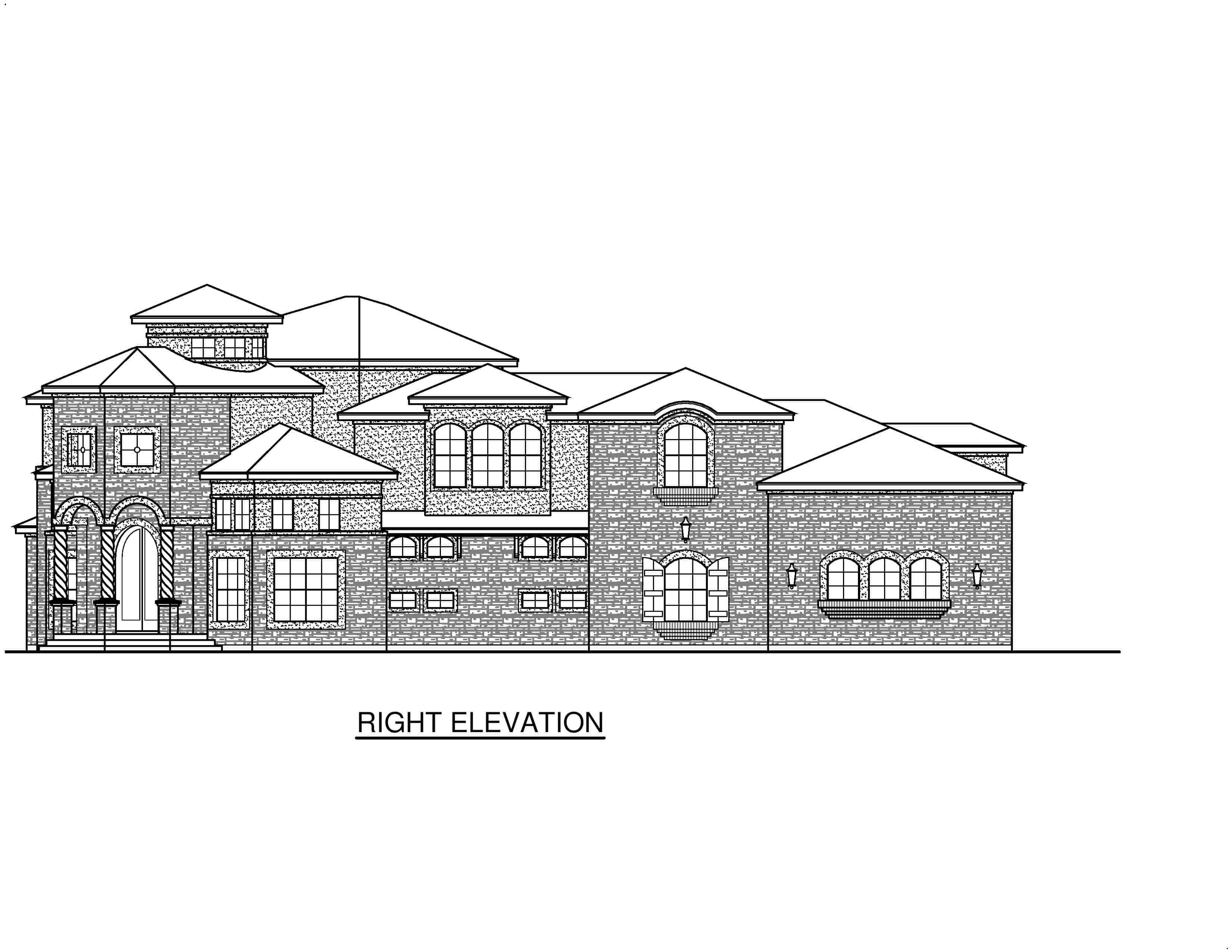 Home Plan Right Elevation of this 4-Bedroom,4328 Sq Ft Plan -195-1240