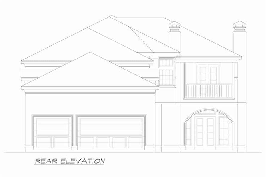 Home Plan Rear Elevation of this 3-Bedroom,5123 Sq Ft Plan -195-1247