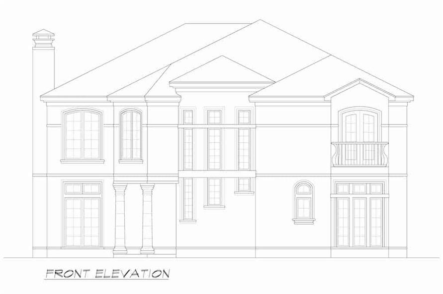 Home Plan Front Elevation of this 3-Bedroom,5123 Sq Ft Plan -195-1247
