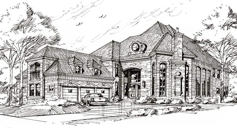 Front View of this 3-Bedroom, 5498 Sq Ft Plan - 195-1261