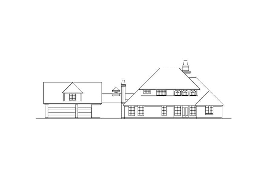 Home Plan Rear Elevation of this 3-Bedroom,2699 Sq Ft Plan -195-1269