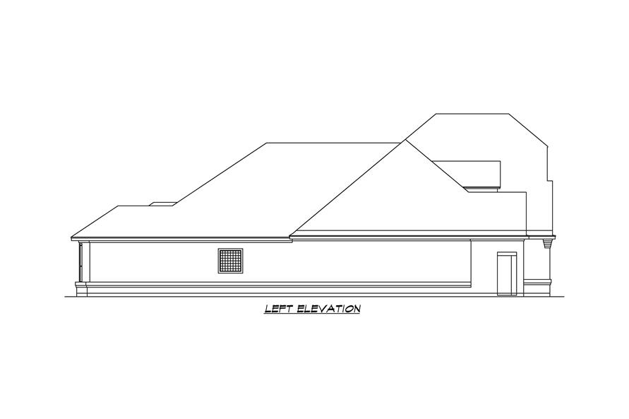 Home Plan Left Elevation of this 3-Bedroom,3090 Sq Ft Plan -195-1274