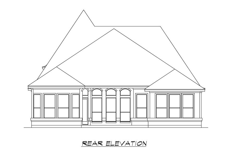 Home Plan Rear Elevation of this 3-Bedroom,3090 Sq Ft Plan -195-1274