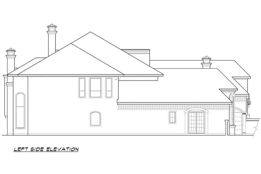 Home Plan Left Elevation of this 4-Bedroom,5956 Sq Ft Plan -195-1279