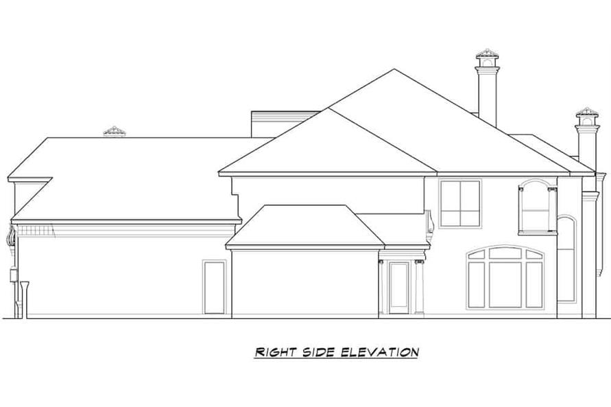 Home Plan Right Elevation of this 4-Bedroom,5956 Sq Ft Plan -195-1279