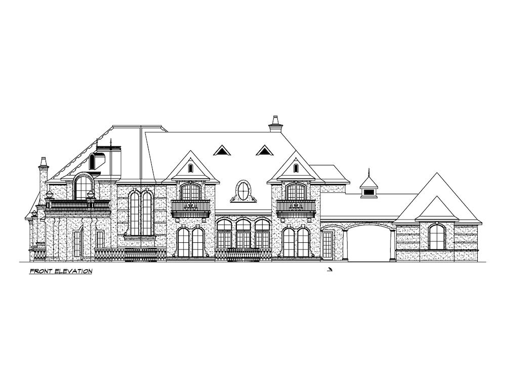 Home Plan Front Elevation of this 3-Bedroom,7576 Sq Ft Plan -195-1282