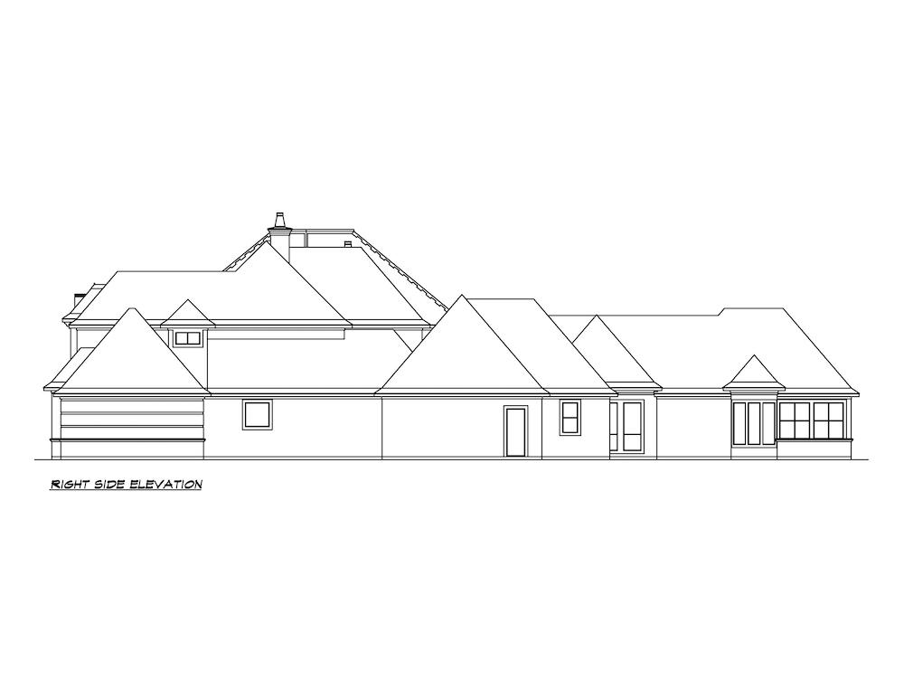 Home Plan Right Elevation of this 3-Bedroom,7576 Sq Ft Plan -195-1282