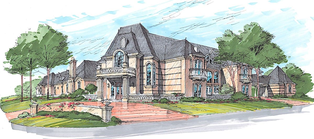 Front View of this 3-Bedroom, 7576 Sq Ft Plan - 195-1282