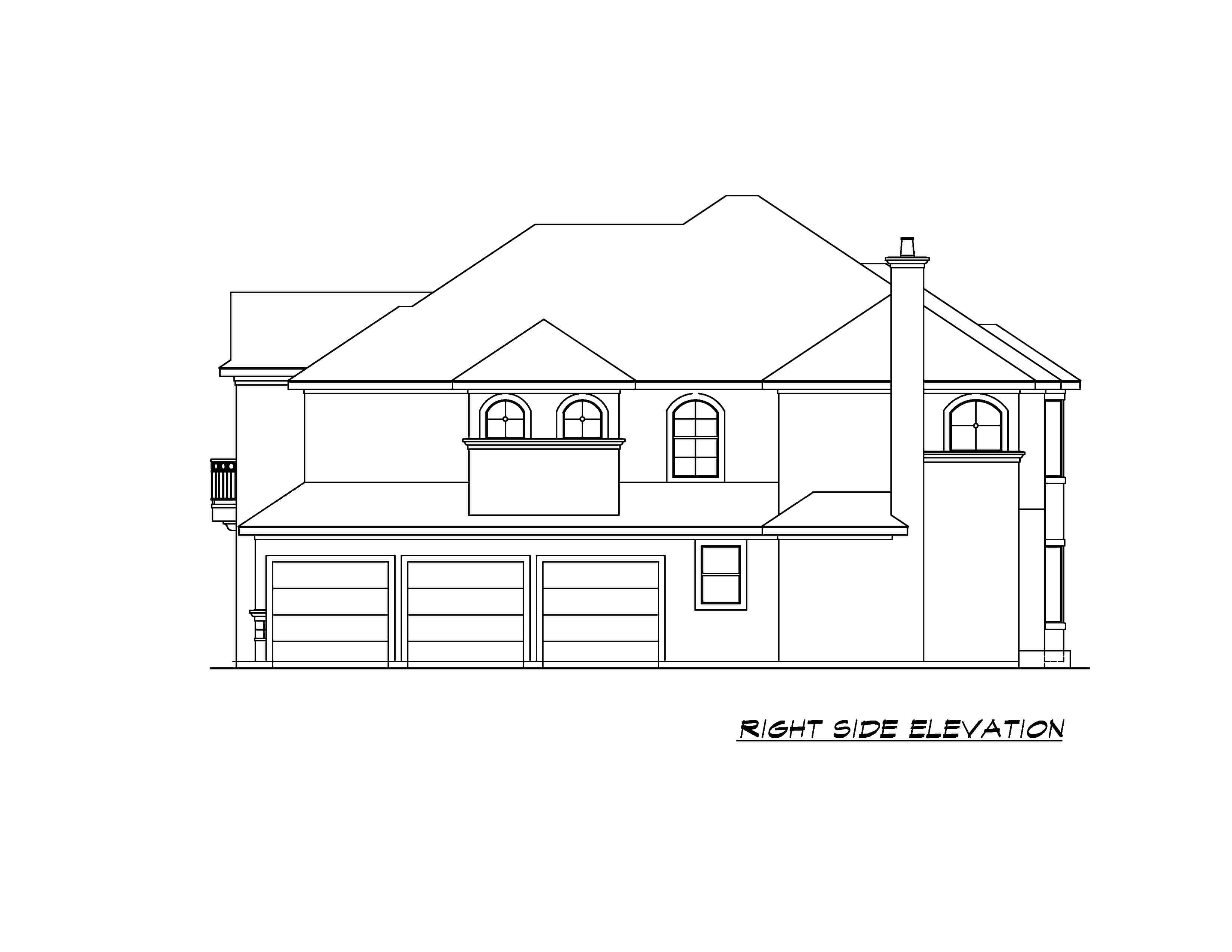 Home Plan Right Elevation of this 3-Bedroom,4285 Sq Ft Plan -195-1286