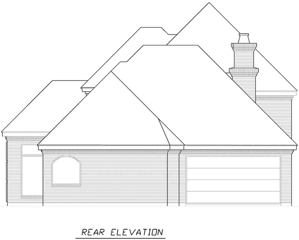 Home Plan Rear Elevation of this 3-Bedroom,3288 Sq Ft Plan -195-1287