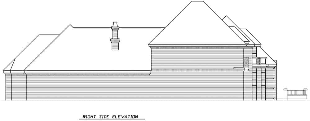 Home Plan Right Elevation of this 3-Bedroom,3288 Sq Ft Plan -195-1287