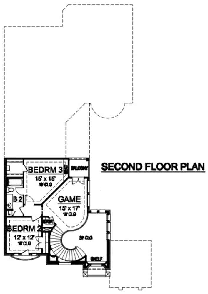 Upper Level of Spanish Plan #195-1287