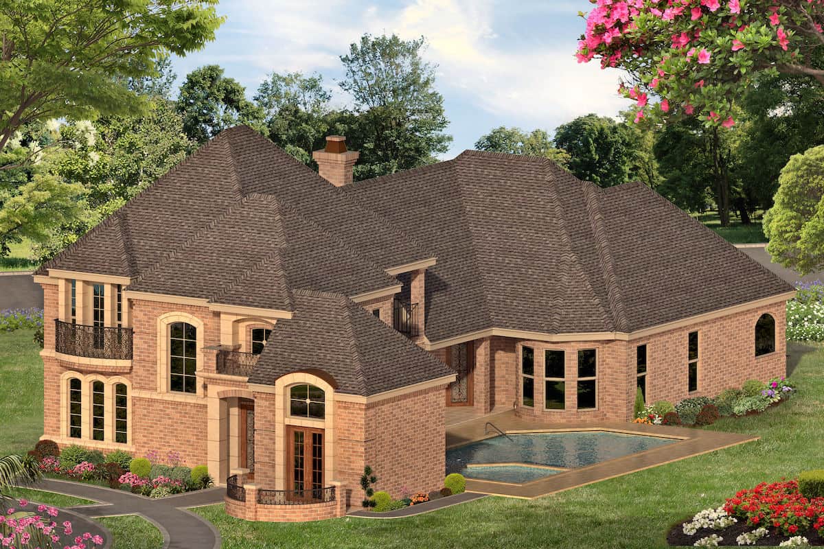 Side View of this 3-Bedroom, 3288 Sq Ft Plan - 195-1287