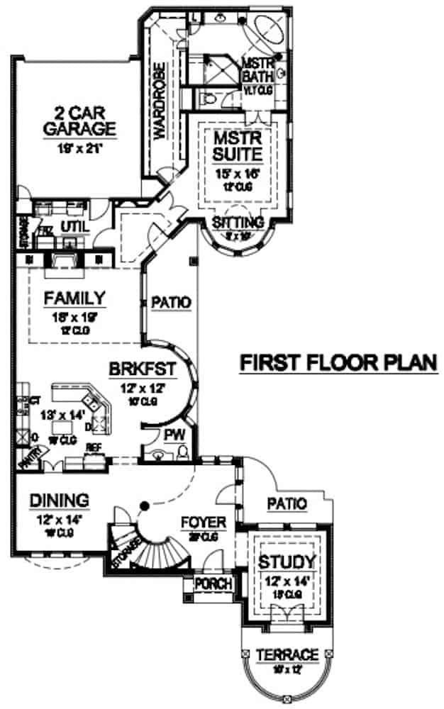 Main Level of Spanish Plan #195-1287