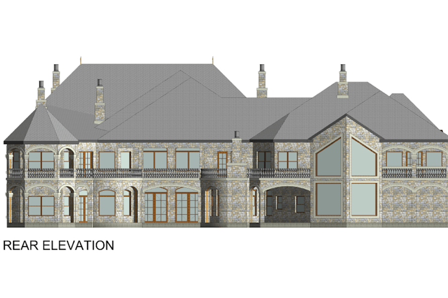 Home Plan Rear Elevation of this 5-Bedroom,15658 Sq Ft Plan -195-1290