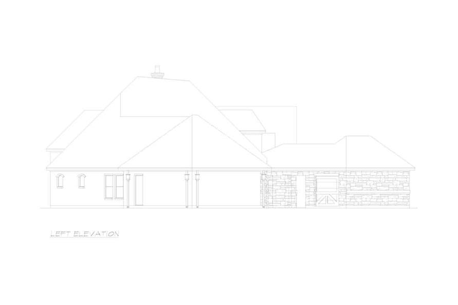 Home Plan Left Elevation of this 4-Bedroom,4957 Sq Ft Plan -195-1294