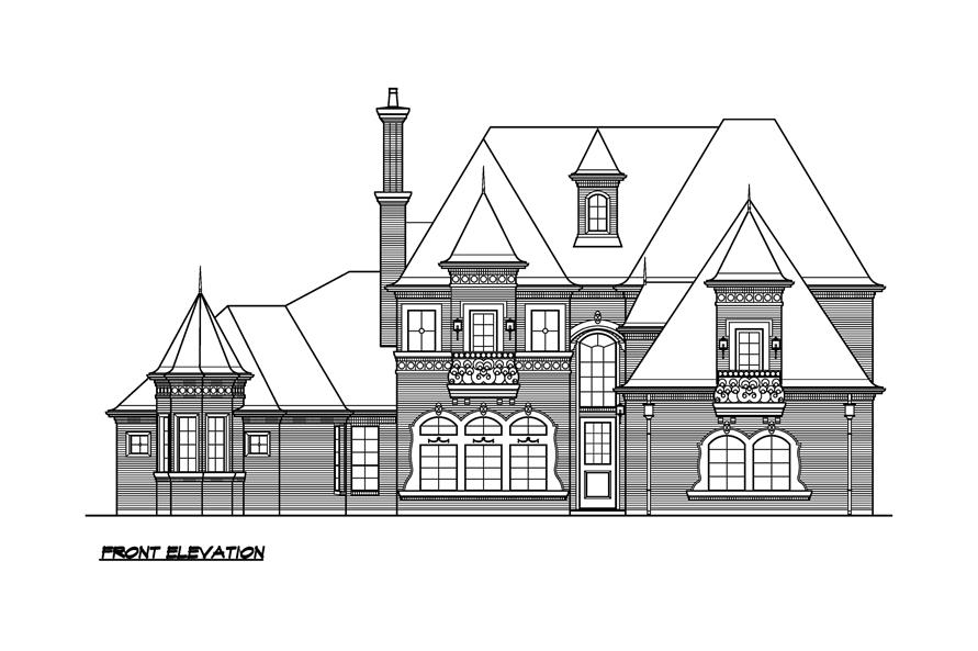 195-1300: Home Plan Front Elevation