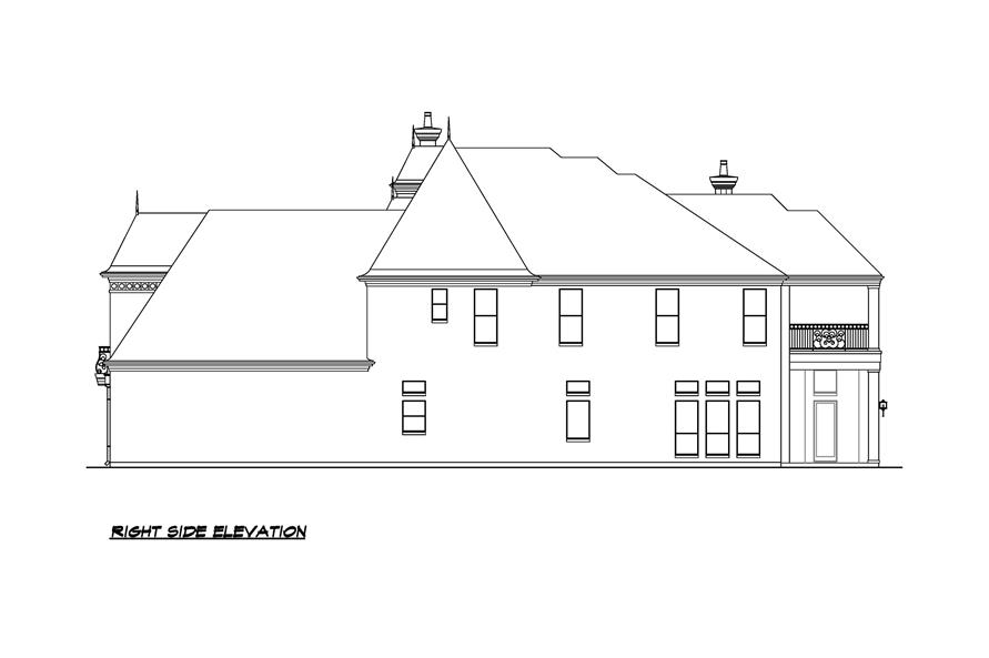 Home Plan Right Elevation of this 4-Bedroom,6349 Sq Ft Plan -195-1300