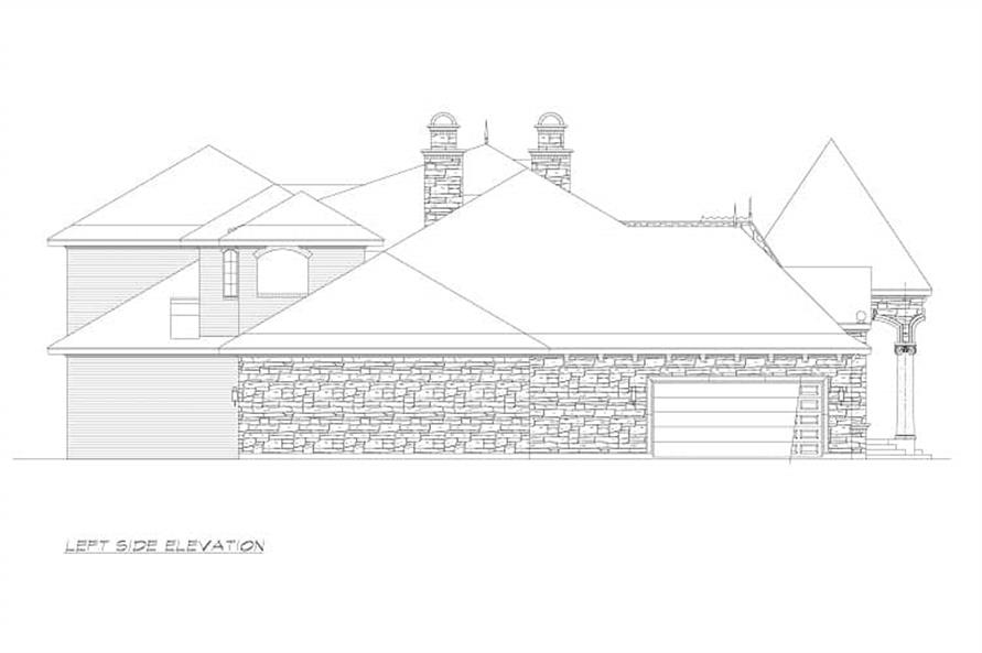 Home Plan Left Elevation of this 5-Bedroom,7685 Sq Ft Plan -195-1301